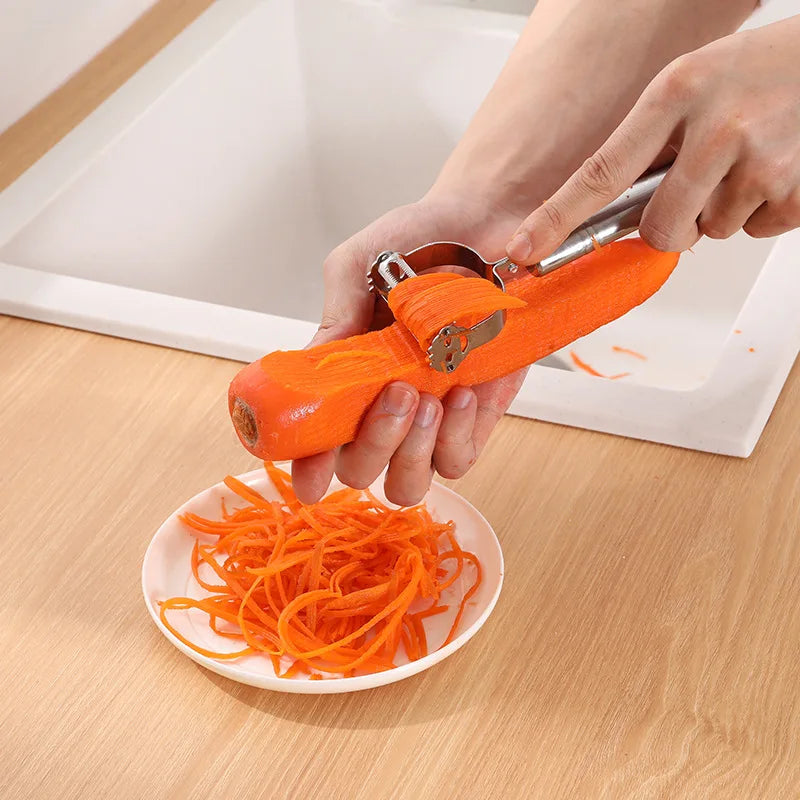 Stainless Steel Vegetable Julienne Peeler & Grater – Multipurpose Kitchen Slicer