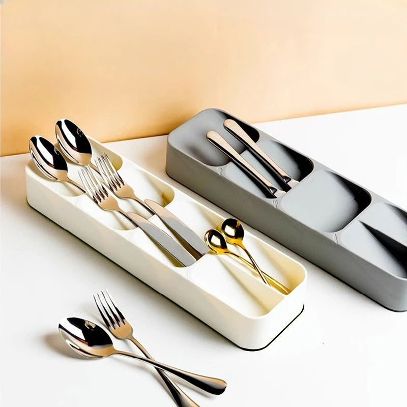Multi-Purpose Cutlery Storage Tray – Compartmentalized Kitchen Drawer Organizer