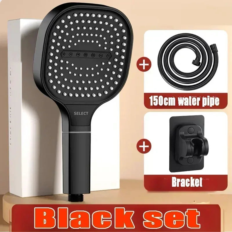Large Panel Adjustable Shower Head – 3-Mode High Pressure Water Massage, Water-Saving